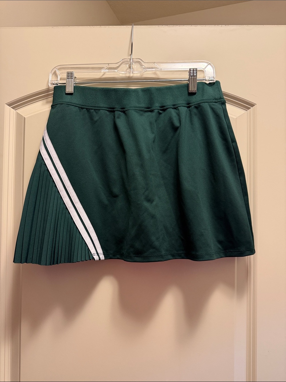 Tuckernuck Dark Green Mini Skirt with White Stripe Pleat